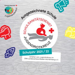 Bild der Auszeichnungsplakette für den Schulsanitätsdienst.