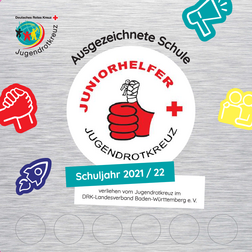 Bild der Auszeichnungsplakette für das Juniorhelferprogramm.